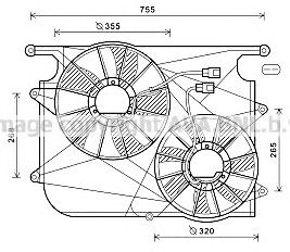 AVA QUALITY COOLING ol7571 -  Вентилятор, охлаждение двигателя
